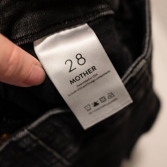 Mother The Hollywood Pixie Cruiser Flare Jeans Baa Baa Black Sheep SZ 28 - Picture 6 of 8